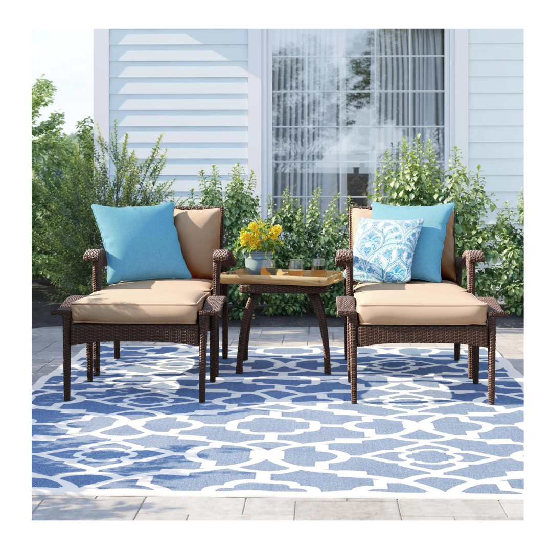 5 Piece Outdoor Seating Group Set with Cushions (2 Colors)