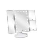 Deweisn Floor Mount Tri-Fold Lighted Vanity Mirror with 21 LED Lights
