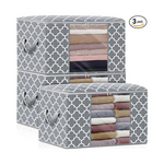 3-Pack Wiselife Foldable Storage Bags with Reinforced Handle