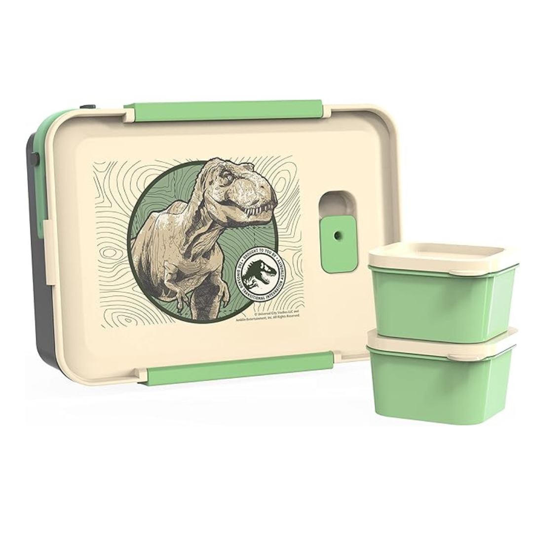 3-Piece Zak Designs Jurassic World Dominion Reusable Plastic Bento Box