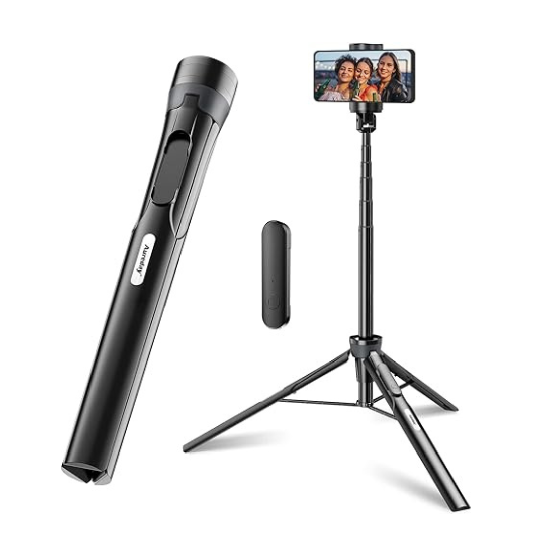 Aureday 60" All in One Portable Phone Tripod Stand with Remote