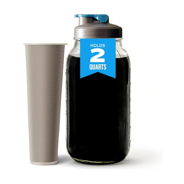 County Line Kitchen Cold Brew Coffee Maker with Glass, 2 Quart