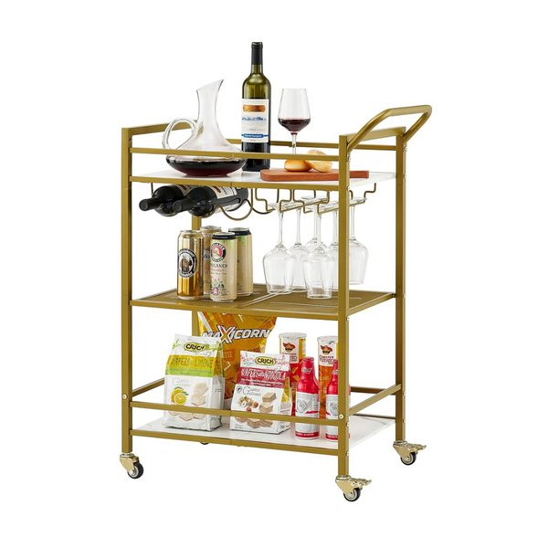3-Tier Bar Mobile Bar Serving Cart