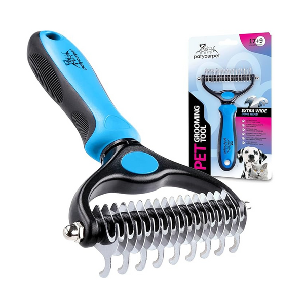 Pat Your Pet Double-Sided Undercoat Deshedding Brush