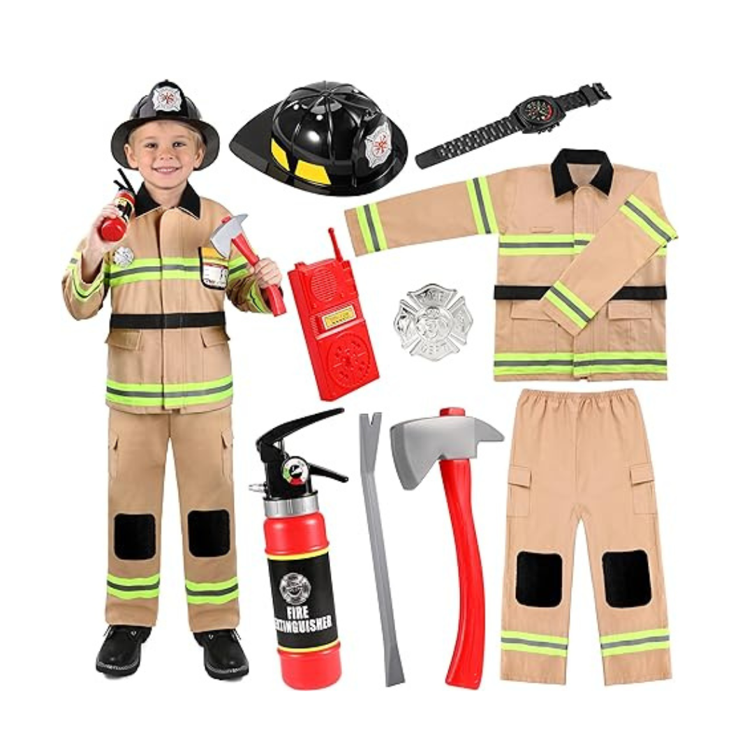 Firefighter Costume for Kids w/ Accessories