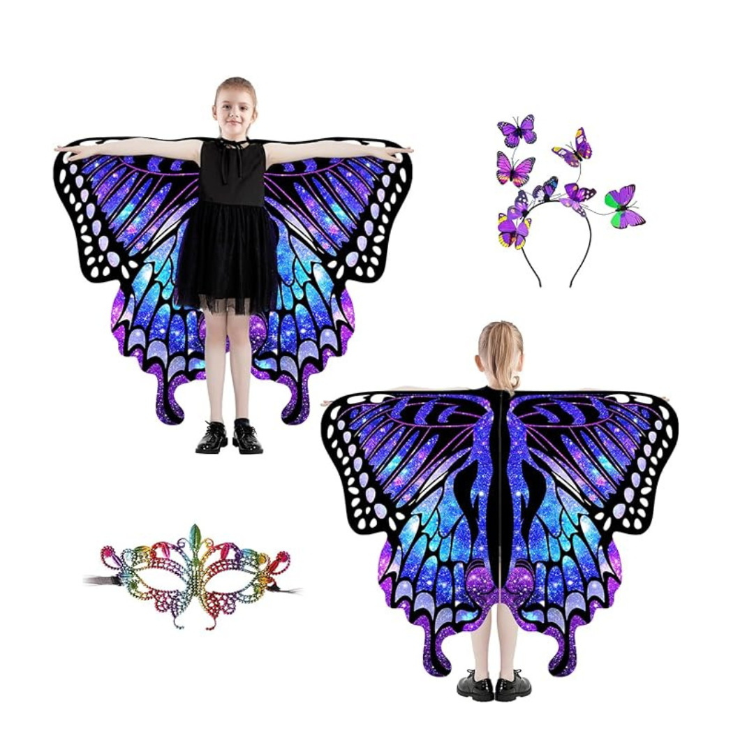 Butterfly Wings for Girls, 3 Piece Set