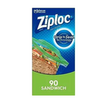 90-Ct Ziploc Sandwich Bags with Grip n’ Seal Technology