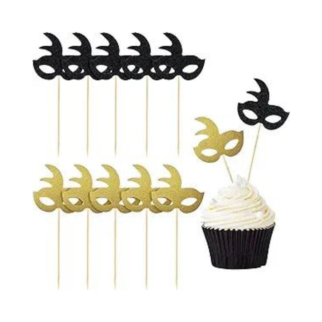 Masquerade Mask Cupcake Toppers, 48 Pcs
