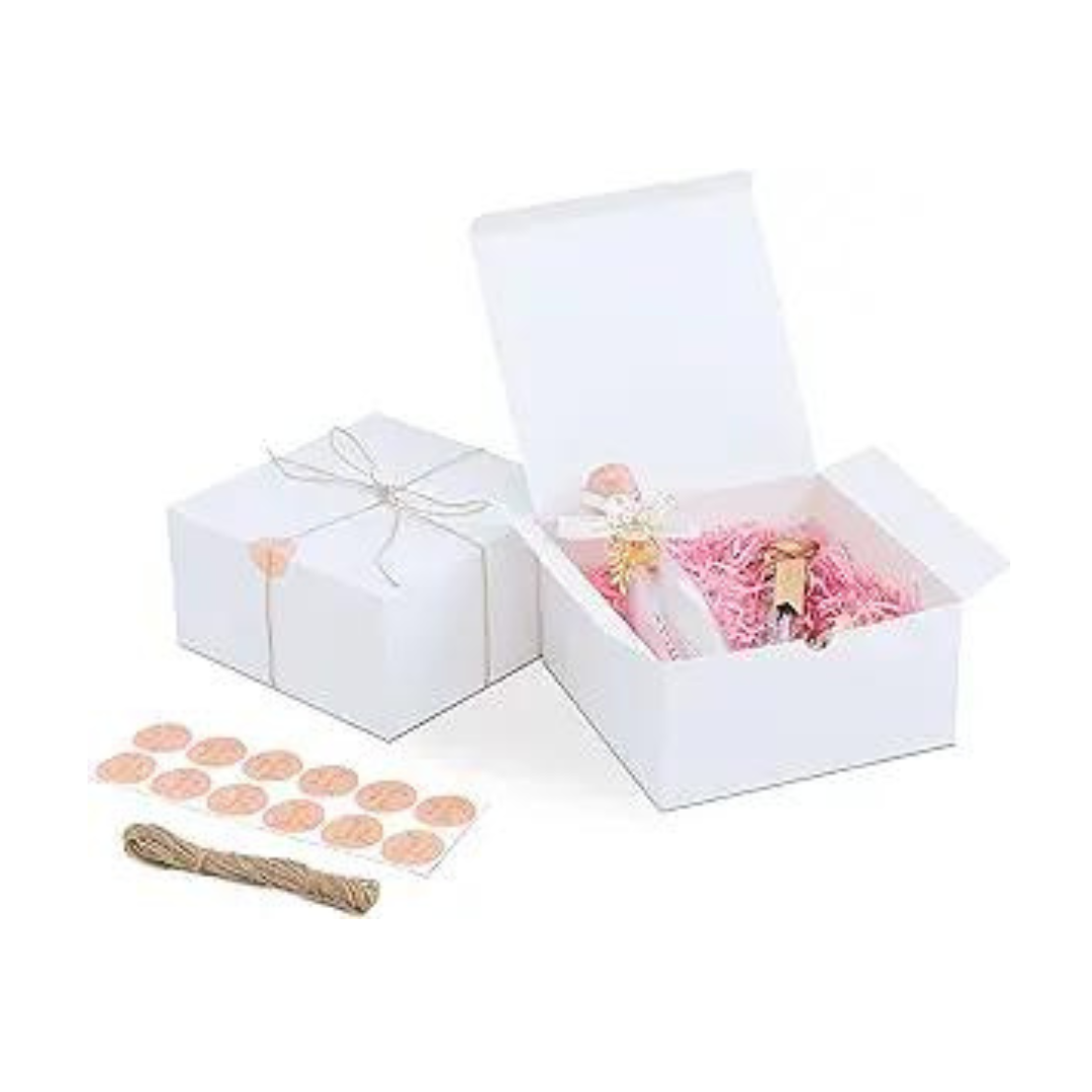 White Paper Gift Boxes, 12 Pcs