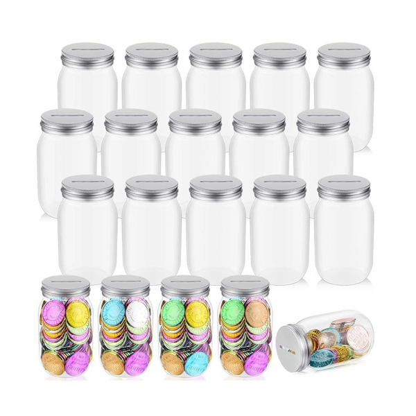 Plastic Coin Jar, 24 Pcs