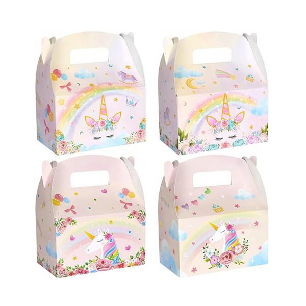 Unicorn Themed Favor Boxes, 12 Pcs