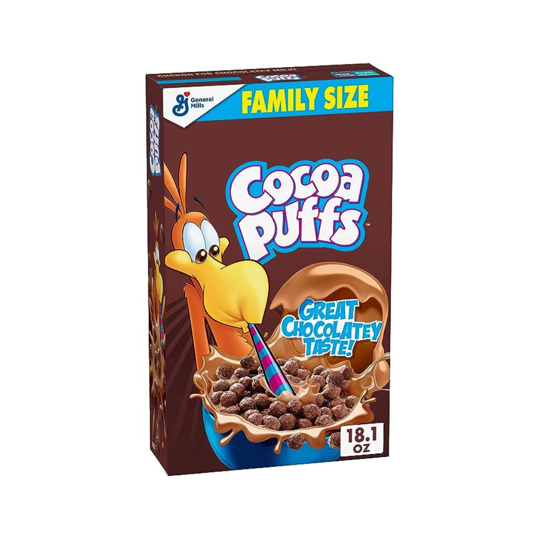 Family Sized Box of Cocoa Puffs Chocolate Breakfast Cereal