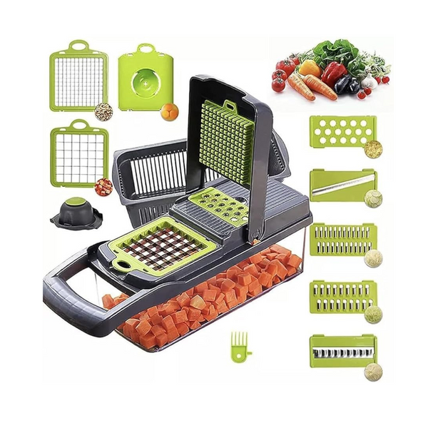 12 in 1 Heavy Duty Mandoline Slicer With Vegetable Container 12-in-1-heavy-duty-mandoline-slicer-with-vegetable-container