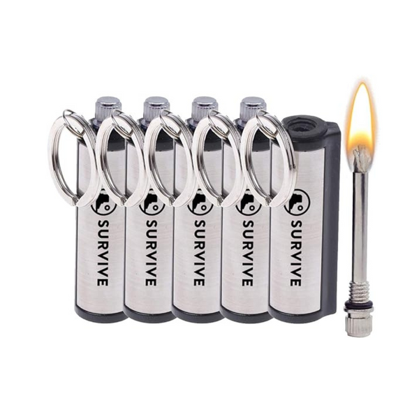 5-Pack Metal Keychain Emergency Fire Starter Striker