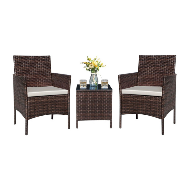 3-Piece Outdoor Patio Set w/ Cushions