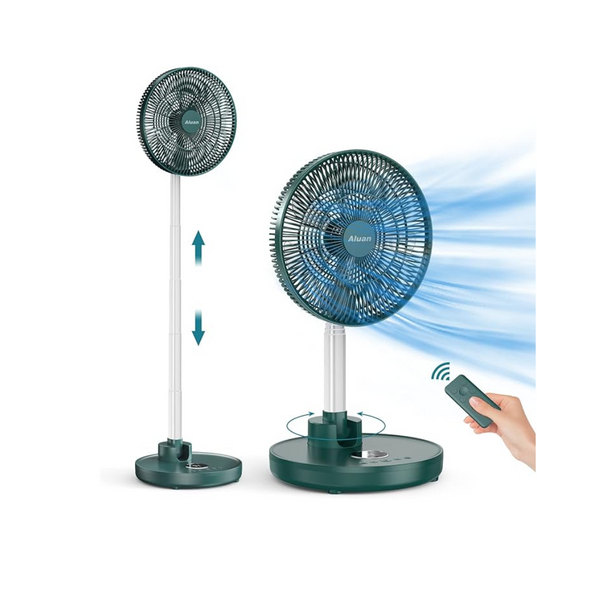 Aluan Portable 12000mAh Rechargeable 12" Quiet Oscillating Fan