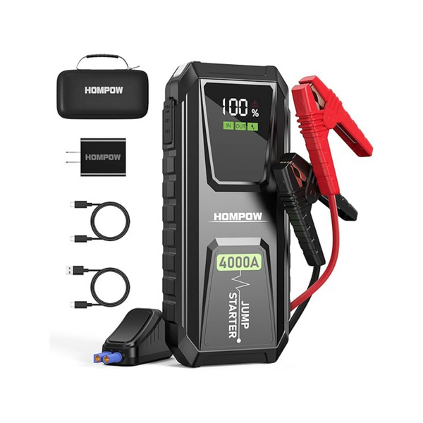 Hompow 4000A Car Jump Starter w/ 60W Charging Port