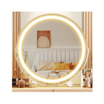 Round LED 3 Colors Dimmable Vanity Makeup Mirror