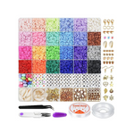 6000-Piece 24 Colors Flat Round Polymer Clay Beads for Bracelet Making