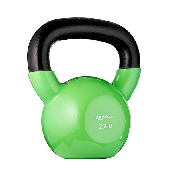 Amazon Basics 25lb Vinyl Coated Cast Iron Kettlebell