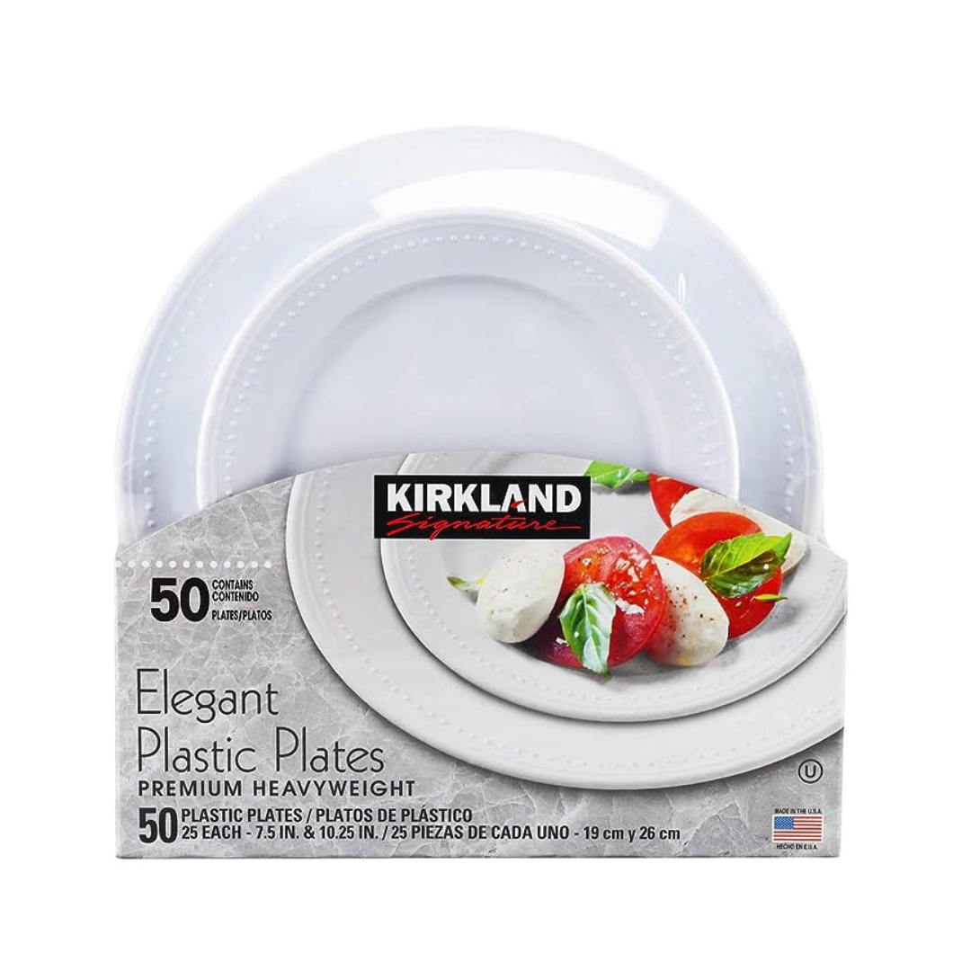 50Count Kirkland Signature Elegant Plastic Plates