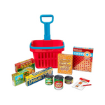 Melissa & Doug Fill and Roll Grocery Basket Play Set With Play Food Boxes and Cans (11 pcs)