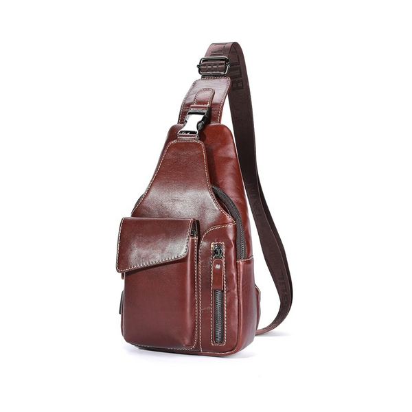 WeeDee Unisex Water Resistant Small Leather Sling Bag