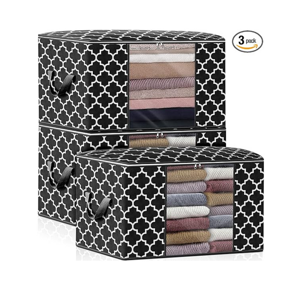 3-Pack Wiselife 100L Clothes Organization and Storage Containers