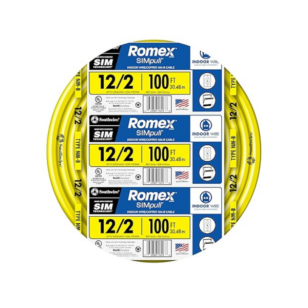 Southwire 100ft Romex Brand Simpull Residential Indoor Electricial Wire