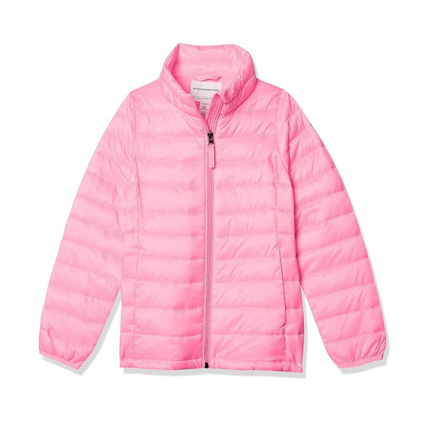 Amazon Essentials Girls' Lightweight Packable Mock Puffer Jacket