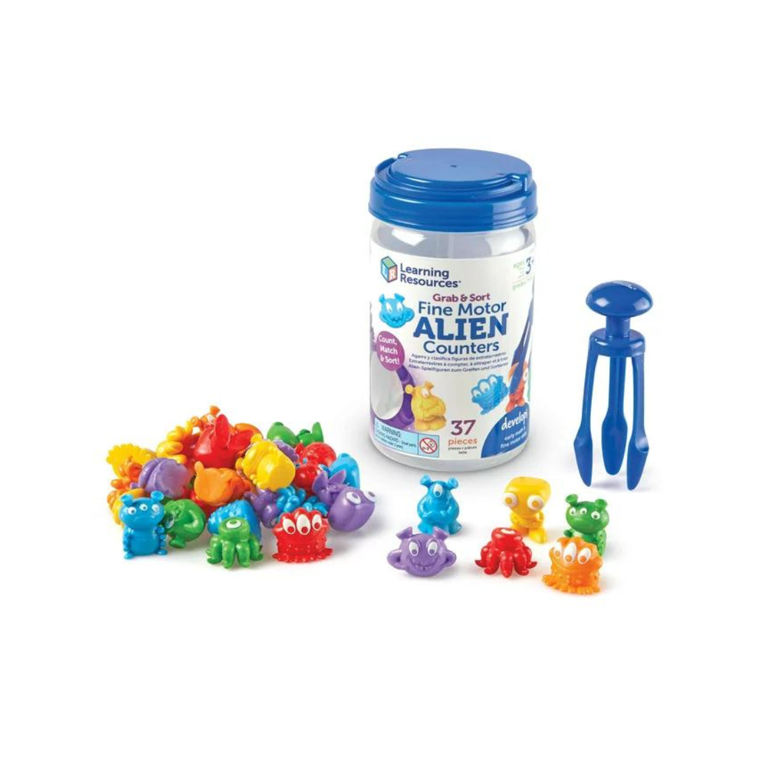 37-Piece Learning Resources Grab & Sort Fine Motor Alien Counters