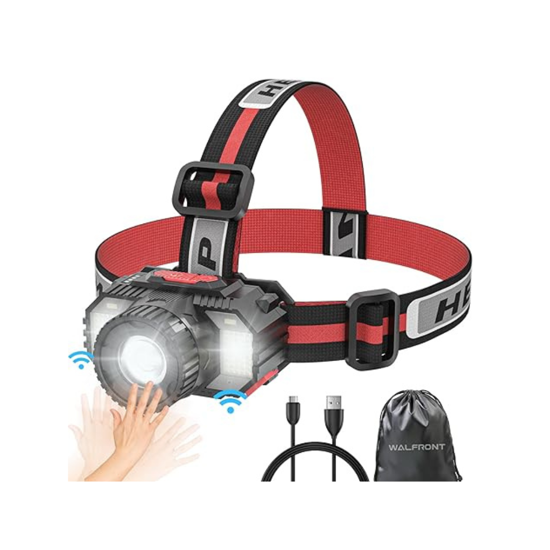 Walfront 19 LED 28000 High Lumen Rechargeable Headlamp with Zoomable