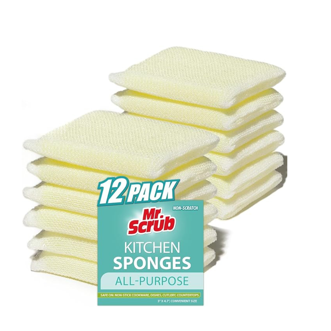 12-Pack Mr. Scrub Non Scratch All-Purpose Sponges