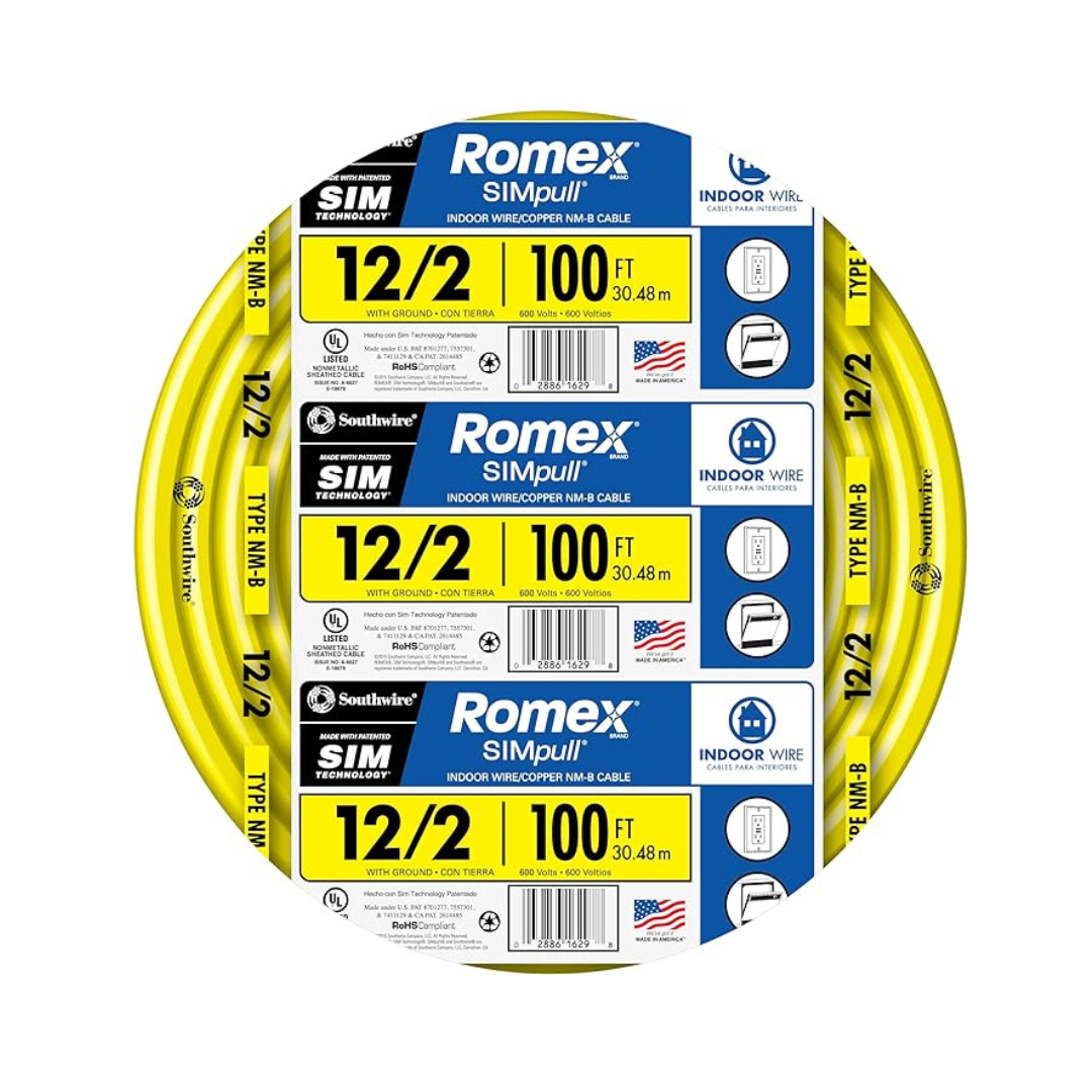 Southwire 100ft Romex Brand Simpull Residential Indoor Electricial Wire