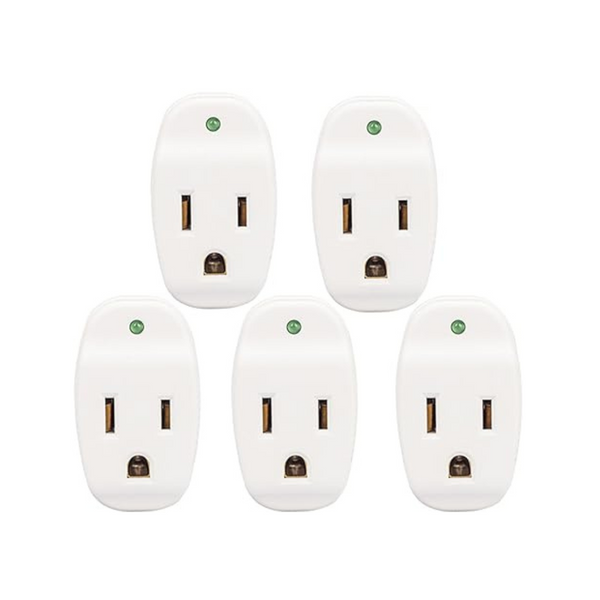 5-Pack KMC Mini 1-Outlet Grounded Surge Protector Adapter