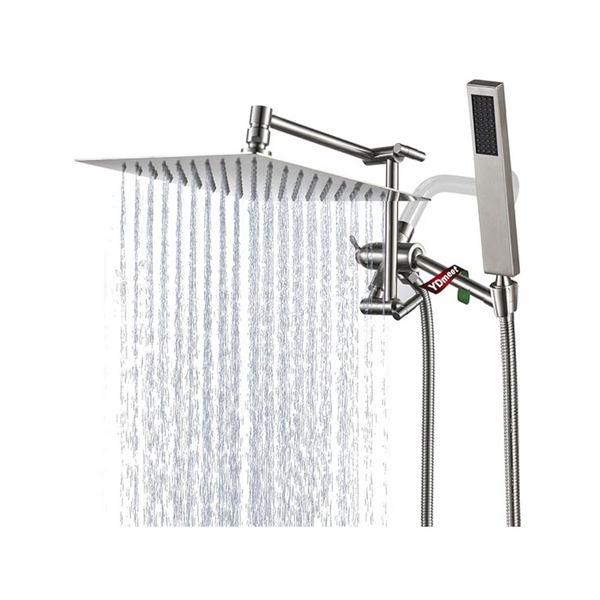 YDmeet 10" All Metal Rain Shower Head with Handheld Combo
