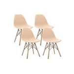 Set of 4 Modern Mid-Century Shell Lounge Plastic DSW Side Dining Chairs