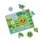 Melissa & Doug Wooden Animal Chase Jigsaw Spinning Gear Puzzle