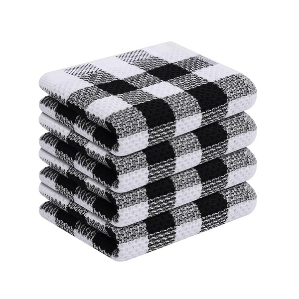 4-Pack 100% Cotton Buffalo Plaid Kitchen Towels
