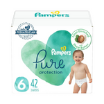 Pampers Pure Protection Diapers - Size 6, 42 Count