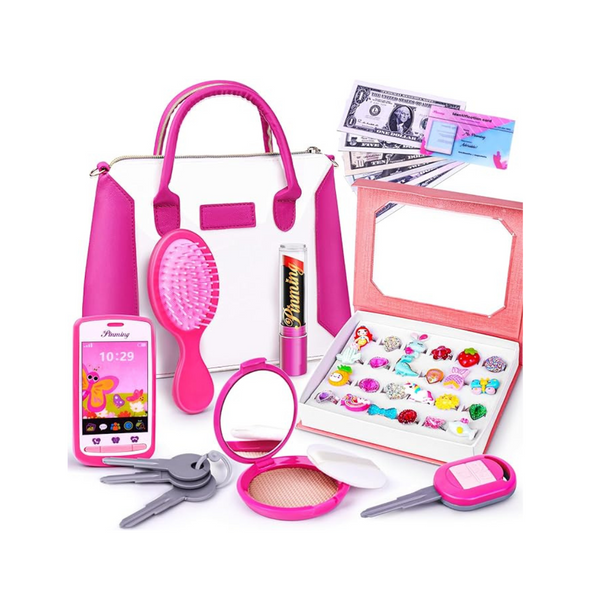 GJZZ Little Girl Play Purse with Ring Box Accessori