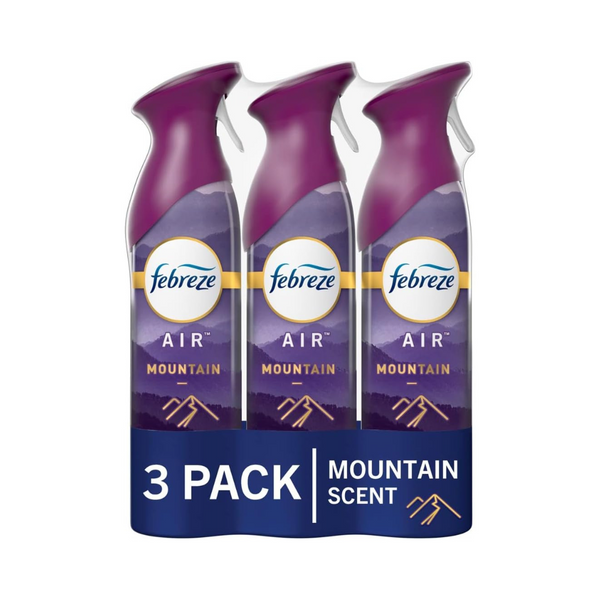 Febreze Spray Air Freshener, Mountain Scent Air Effects, Pack of 3