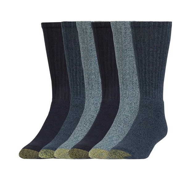 GOLDTOE Men’s Harrington Crew Socks (6 Pairs)