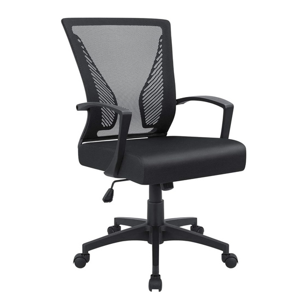Furmax Mid Back Swivel Lumbar Support Chair (19.7"D x 19.7"W x 35.4"H)