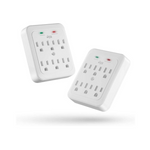 2 Pack KMC 6-Outlet Wall Surge Protector