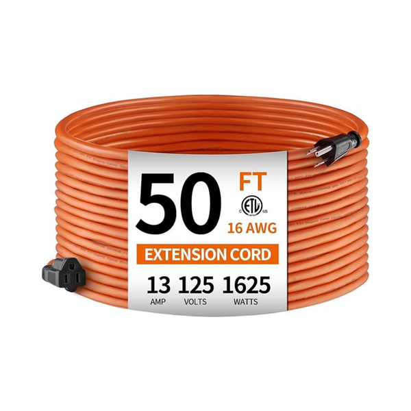 50ft 16AWG Indoor/Outdoor 3-Prong Extension Cable Cord
