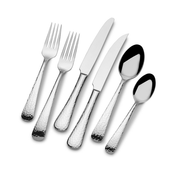 75 Piece Set Of Mikasa Hammered Opulent Flatware