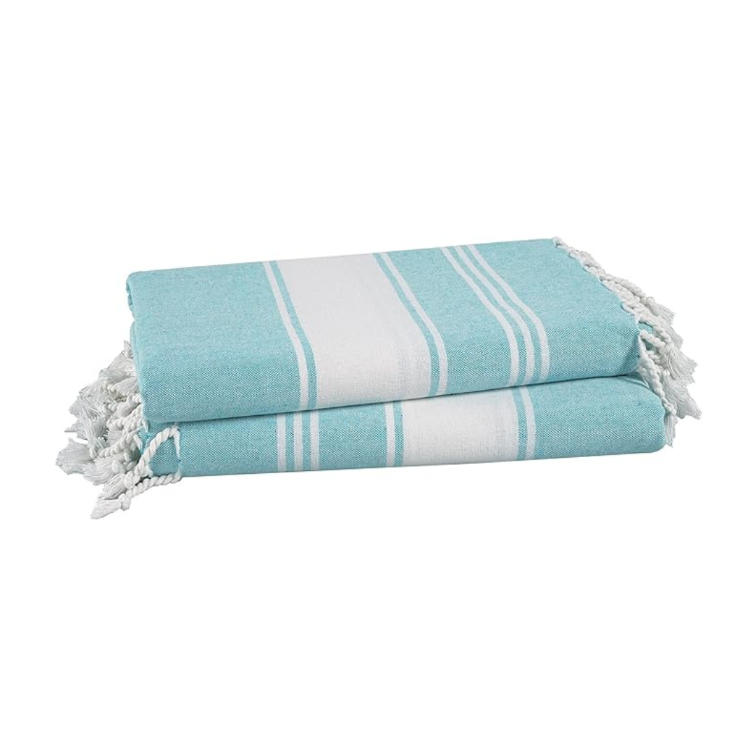 2 Pack Women's Lane Linen 100% Cotton Beach Towel (39" x 71")