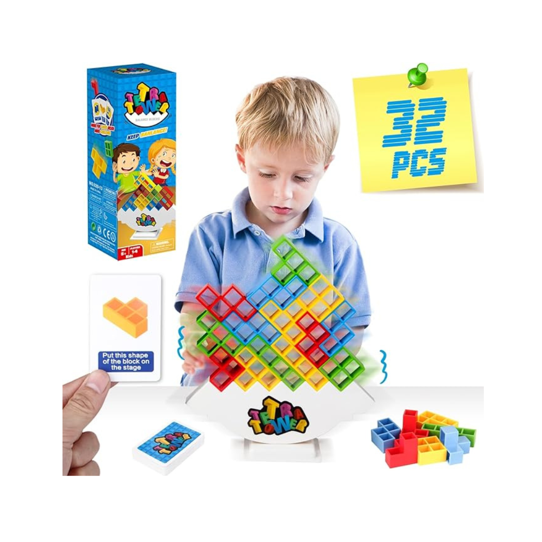32-Piece Homelam Tetra Tower Stacking Game
