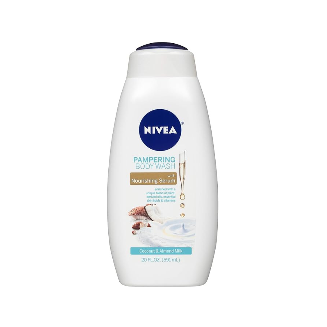 NIVEA Coconut and Almond Milk Body Wash with Nourishing Serum (20 Fl Oz Bottle)